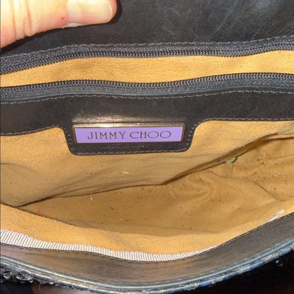 Jimmy Choo Black and Gold Studded Shoulder Bag - Picture 8 of 8